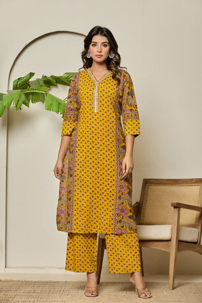 Mika Corn Printed Cotton Suit Set