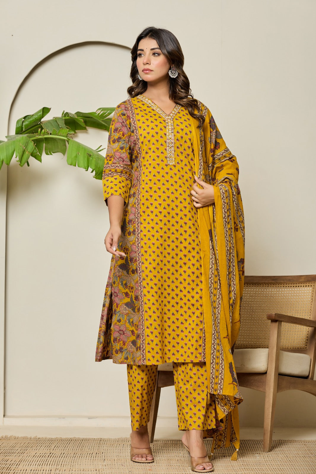 Mika Corn Printed Cotton Suit Set
