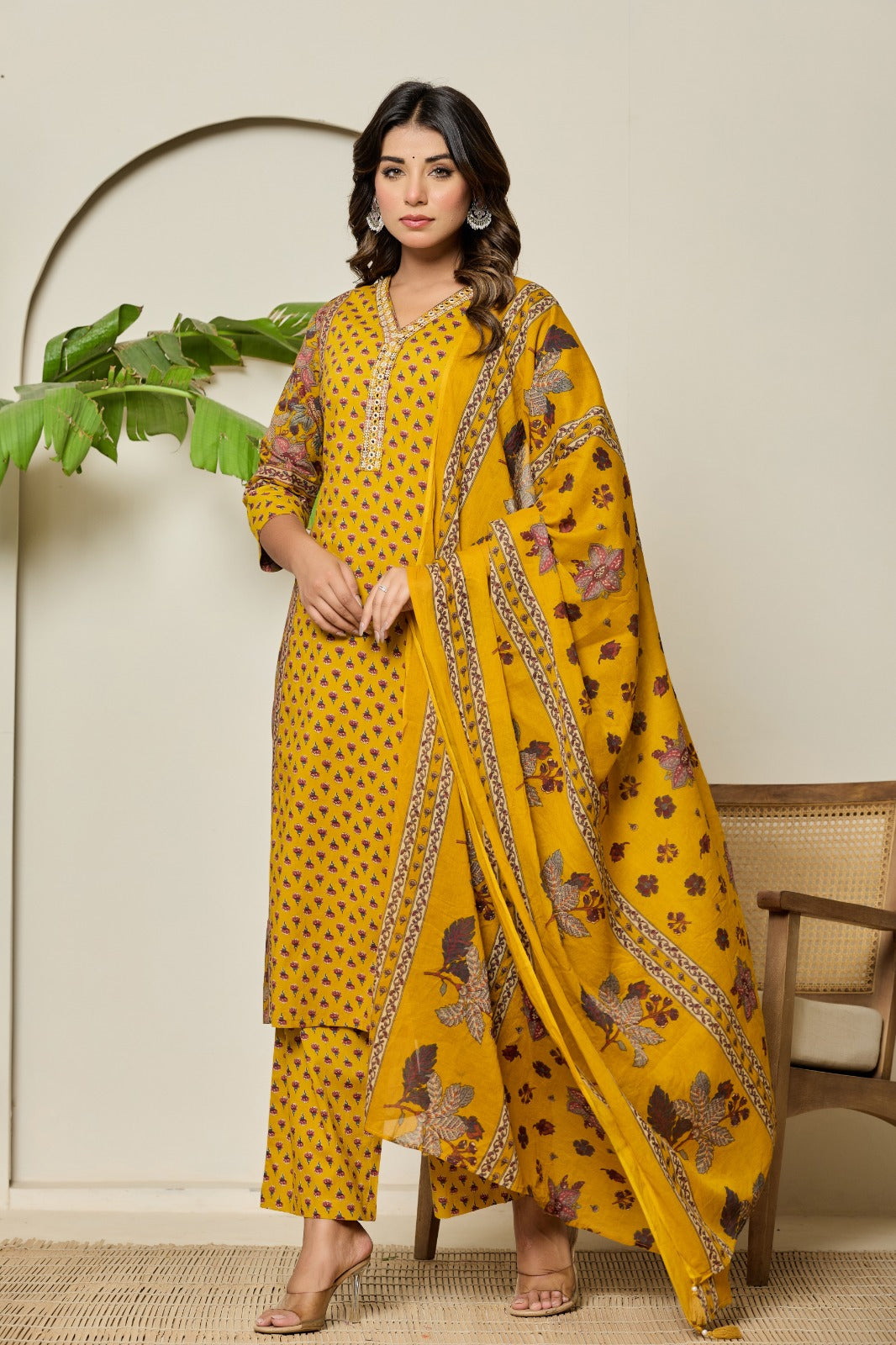 Mika Corn Printed Cotton Suit Set