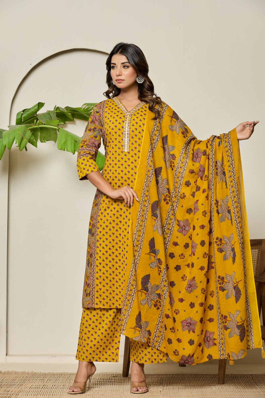 Mika Corn Printed Cotton Suit Set
