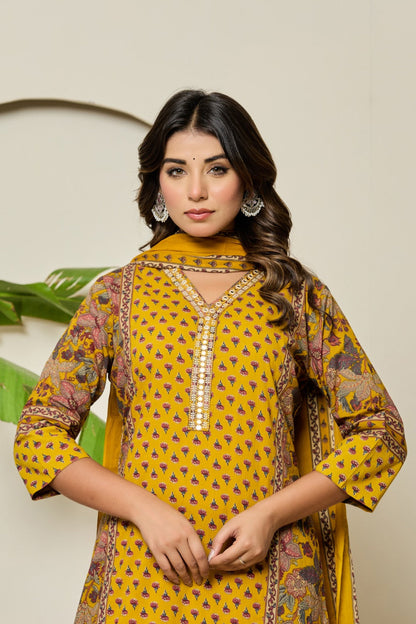 Mika Corn Printed Cotton Suit Set