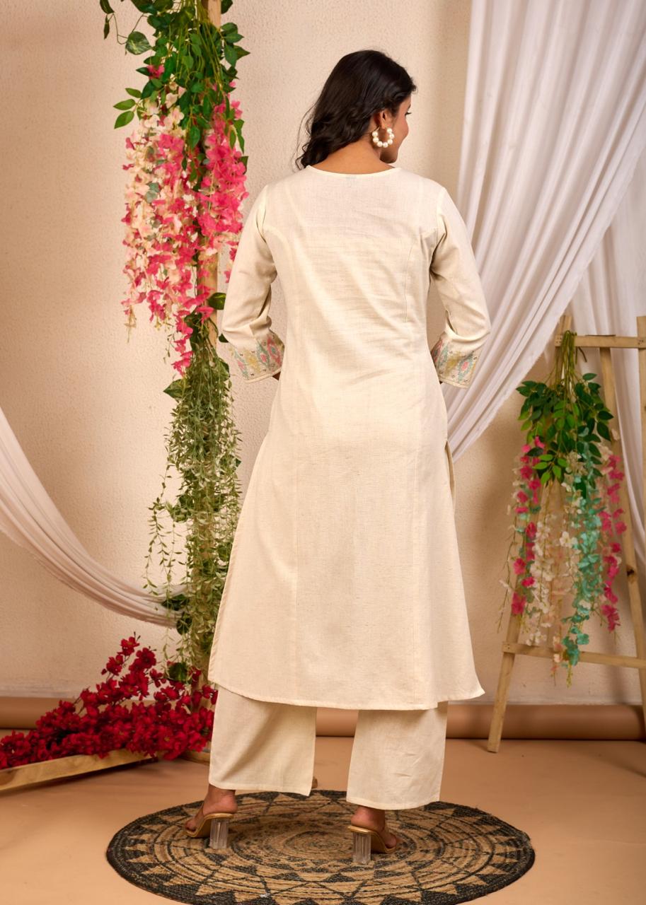 Rajhans Vanilla Cotton Co-ord Set