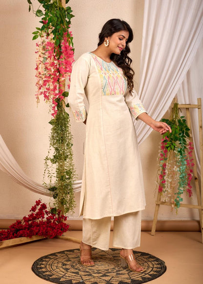 Rajhans Vanilla Cotton Co-ord Set