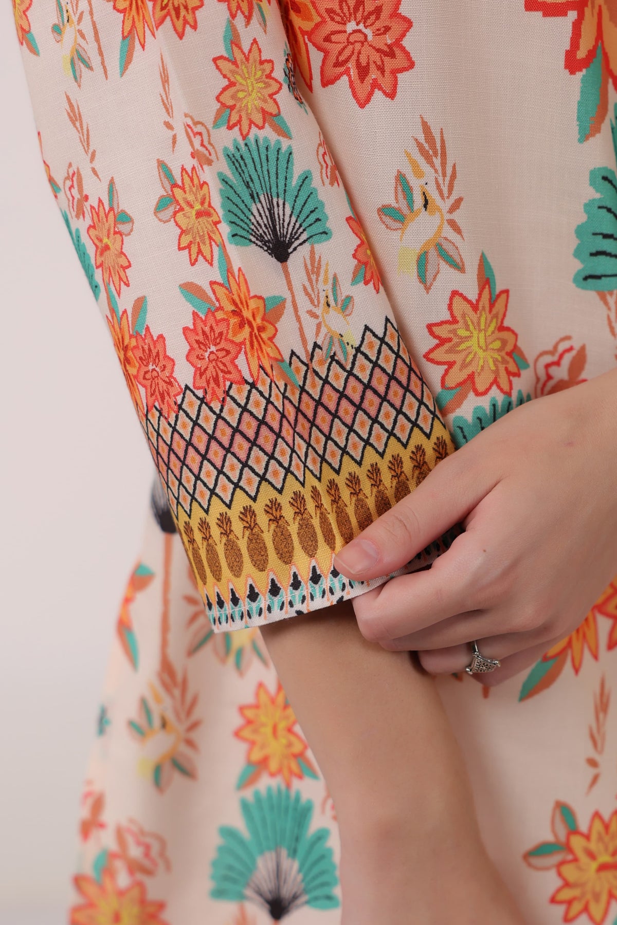 Kara Caramel Linen Printed Co-ord Set