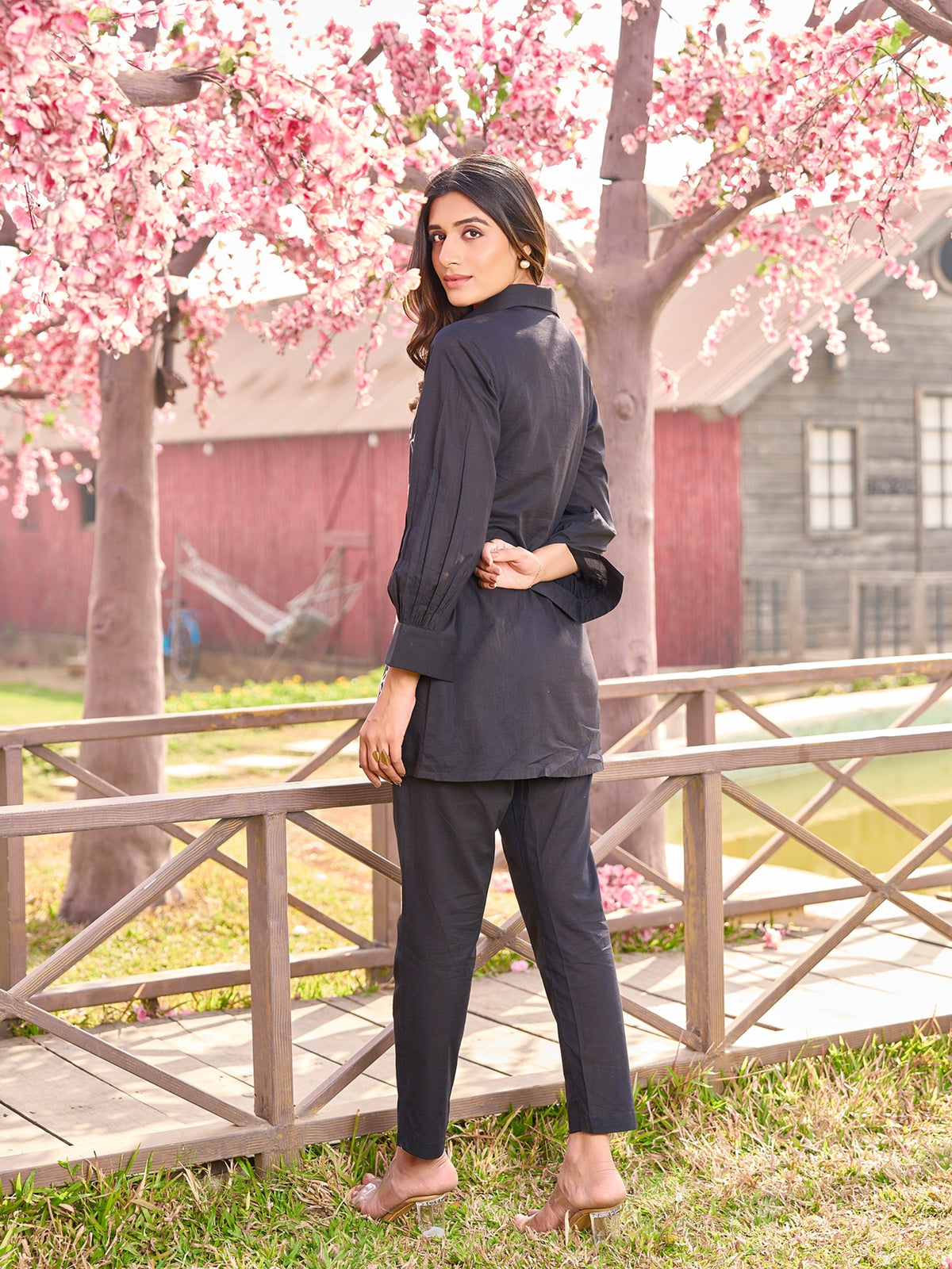 Iyana Onyx Cotton Embroidery Co-ord Set