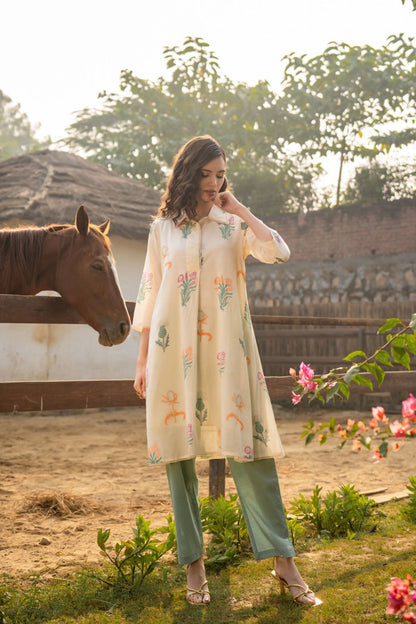 Tiara Garden Cotton Kurta Pant Set