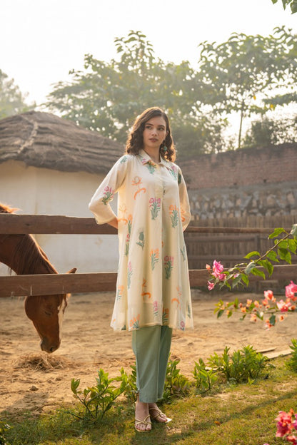 Tiara Garden Cotton Kurta Pant Set