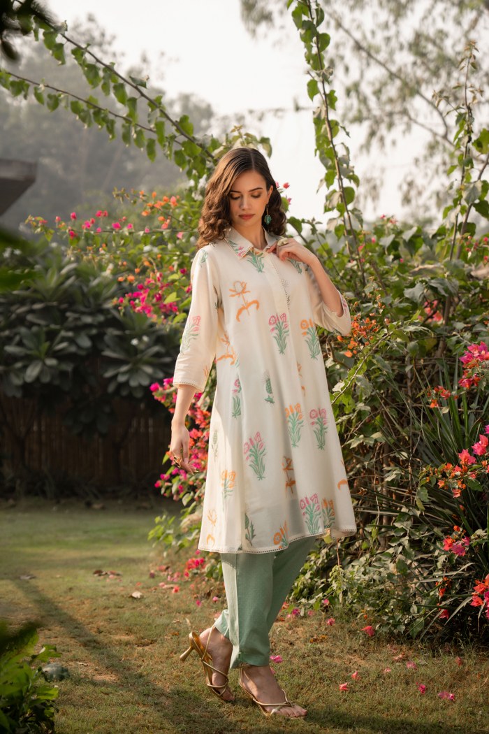 Tiara Garden Cotton Kurta Pant Set
