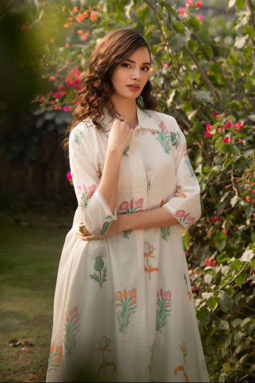 Tiara Garden Cotton Kurta Pant Set