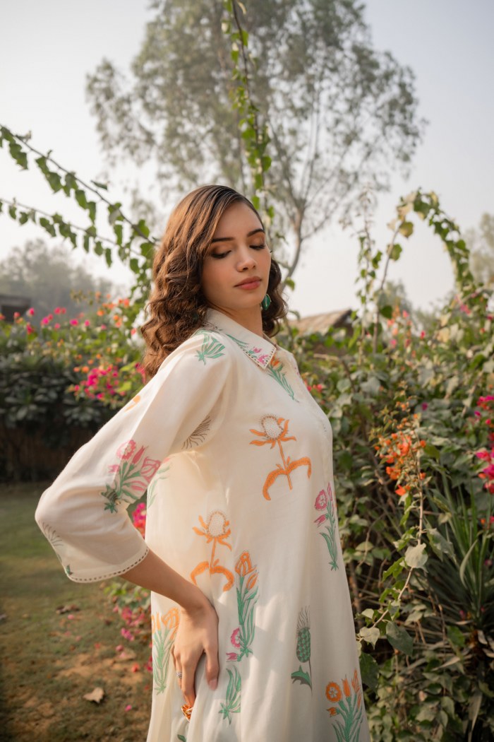 Tiara Garden Cotton Kurta Pant Set