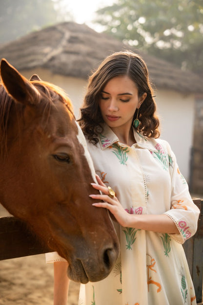 Tiara Garden Cotton Kurta Pant Set