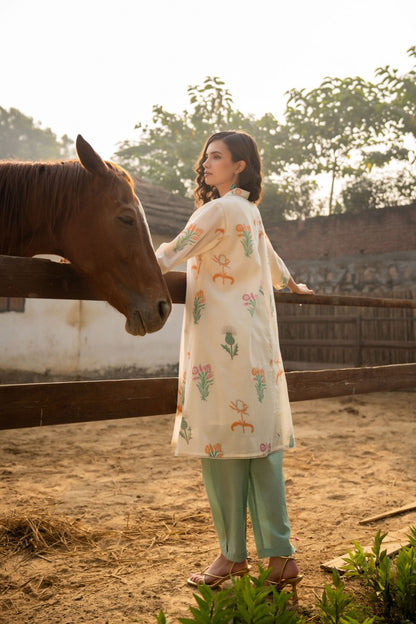 Tiara Garden Cotton Kurta Pant Set