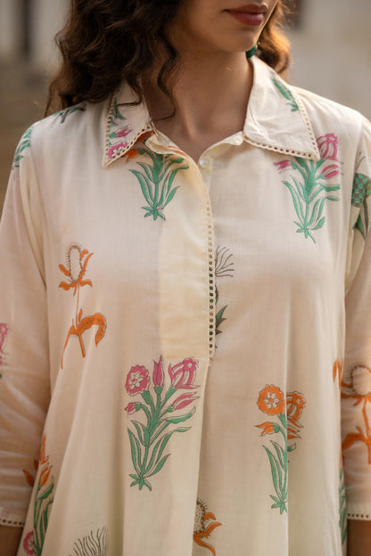 Tiara Garden Cotton Kurta Pant Set