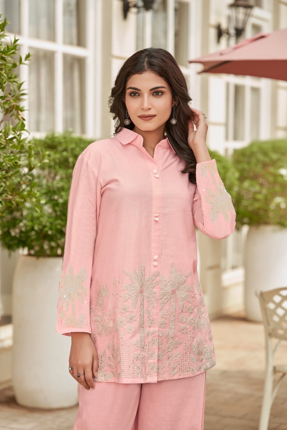 Iyana Candy Embroidery Cotton Co-ord Set