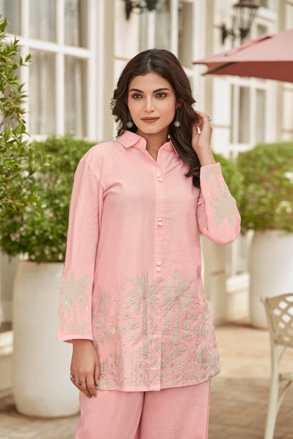 Iyana Candy Embroidery Cotton Co-ord Set