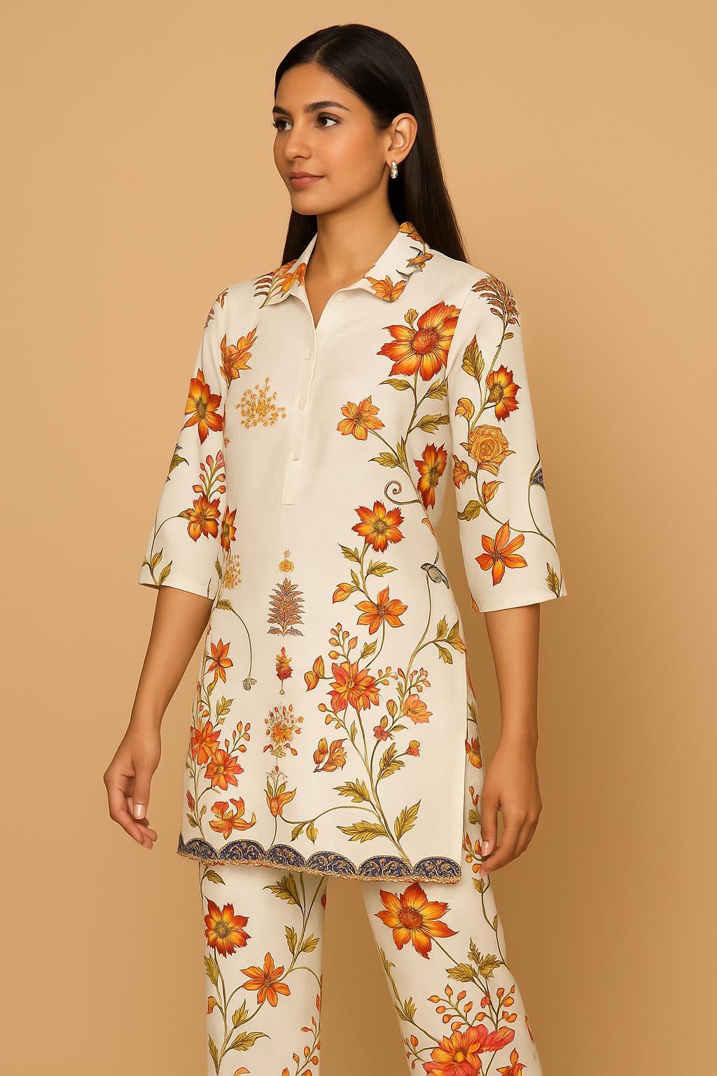 Kara Kesari Printed Co-ord Set
