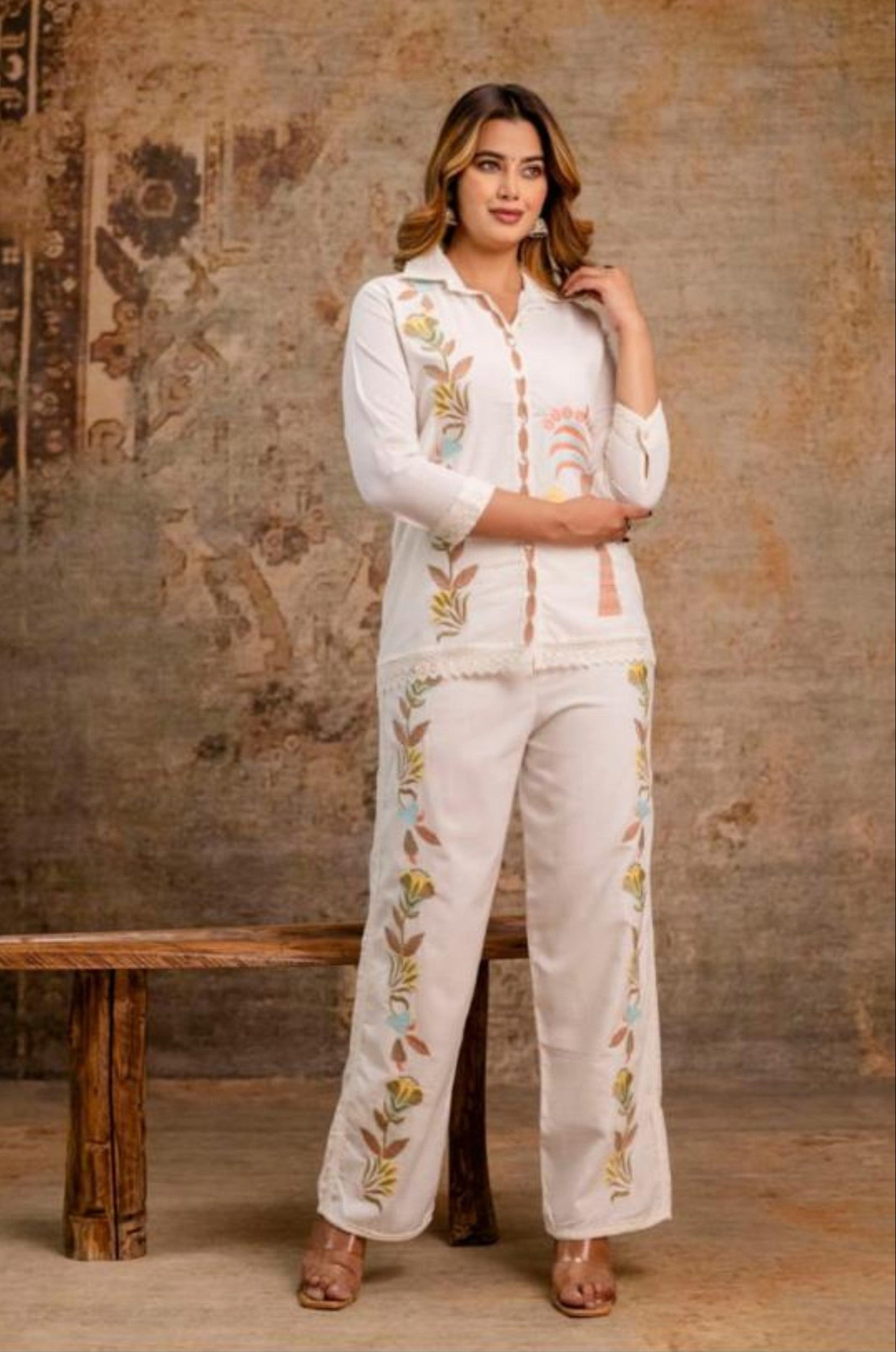 Hopipola Alabaster Embroidery Co-ord Set