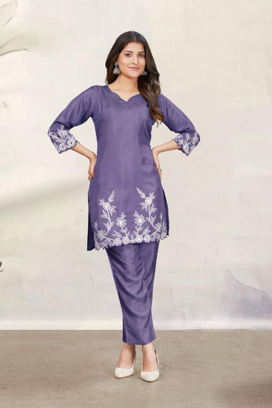 AutumnLane Divya Iris Embroidered Co-ord Set