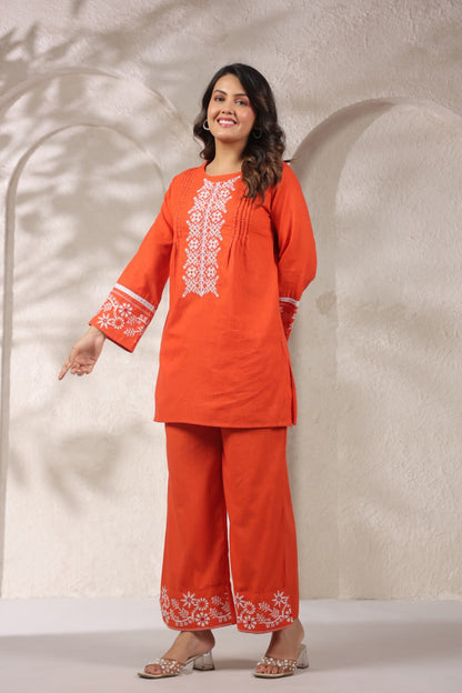Mahua Apricot Cotton Co-ord set