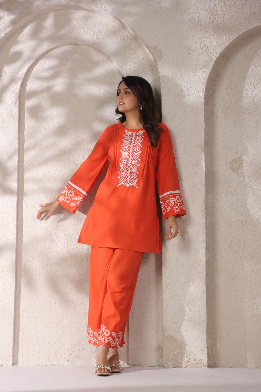 Mahua Apricot Cotton Co-ord set