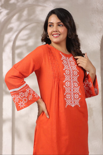 Mahua Apricot Cotton Co-ord set