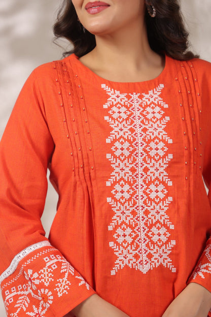 Mahua Apricot Cotton Co-ord set