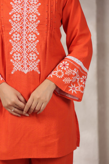 Mahua Apricot Cotton Co-ord set