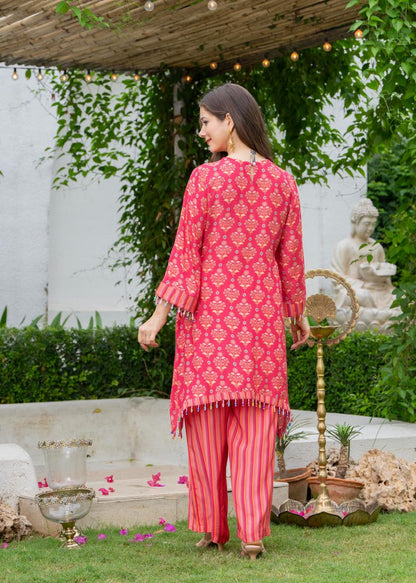 Jayti Raspberry Muslin co-ord set