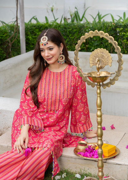 Jayti Raspberry Muslin co-ord set