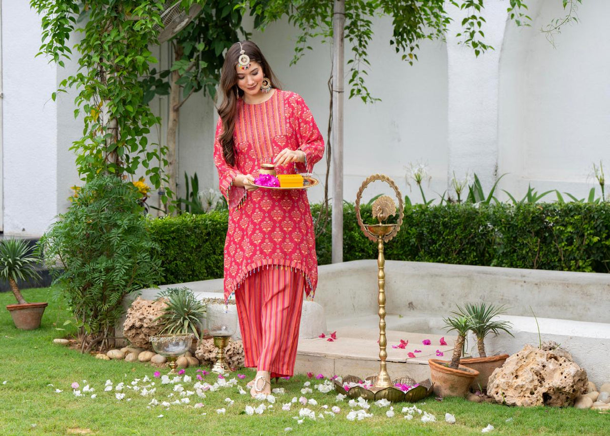 Jayti Raspberry Muslin co-ord set
