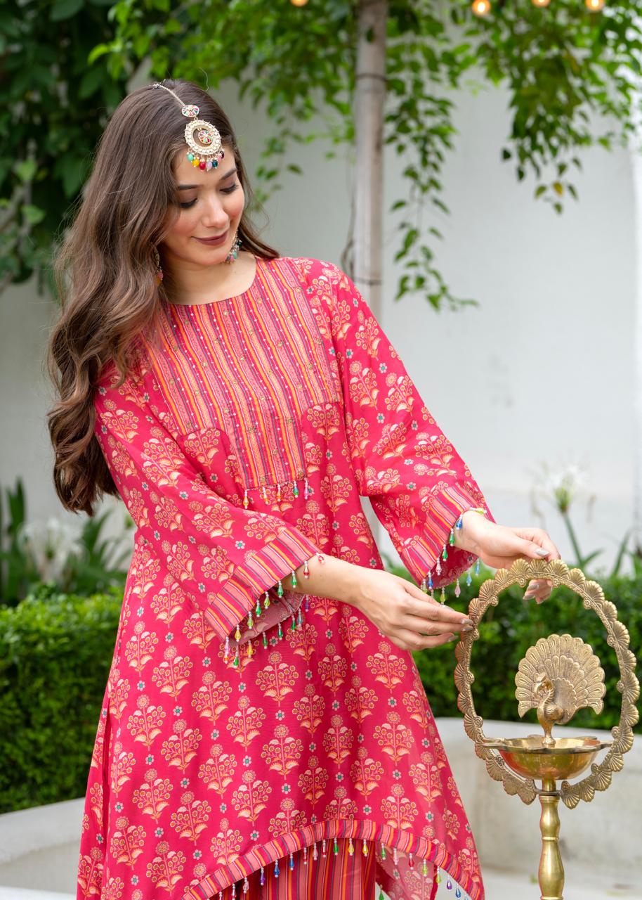 Jayti Raspberry Muslin co-ord set