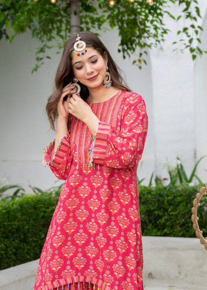 Jayti Raspberry Muslin co-ord set