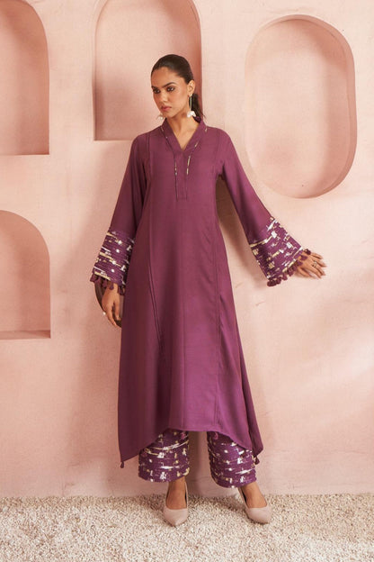 Orja jam embroidery kurta pant set