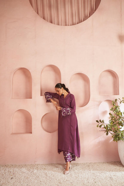 Orja jam embroidery kurta pant set