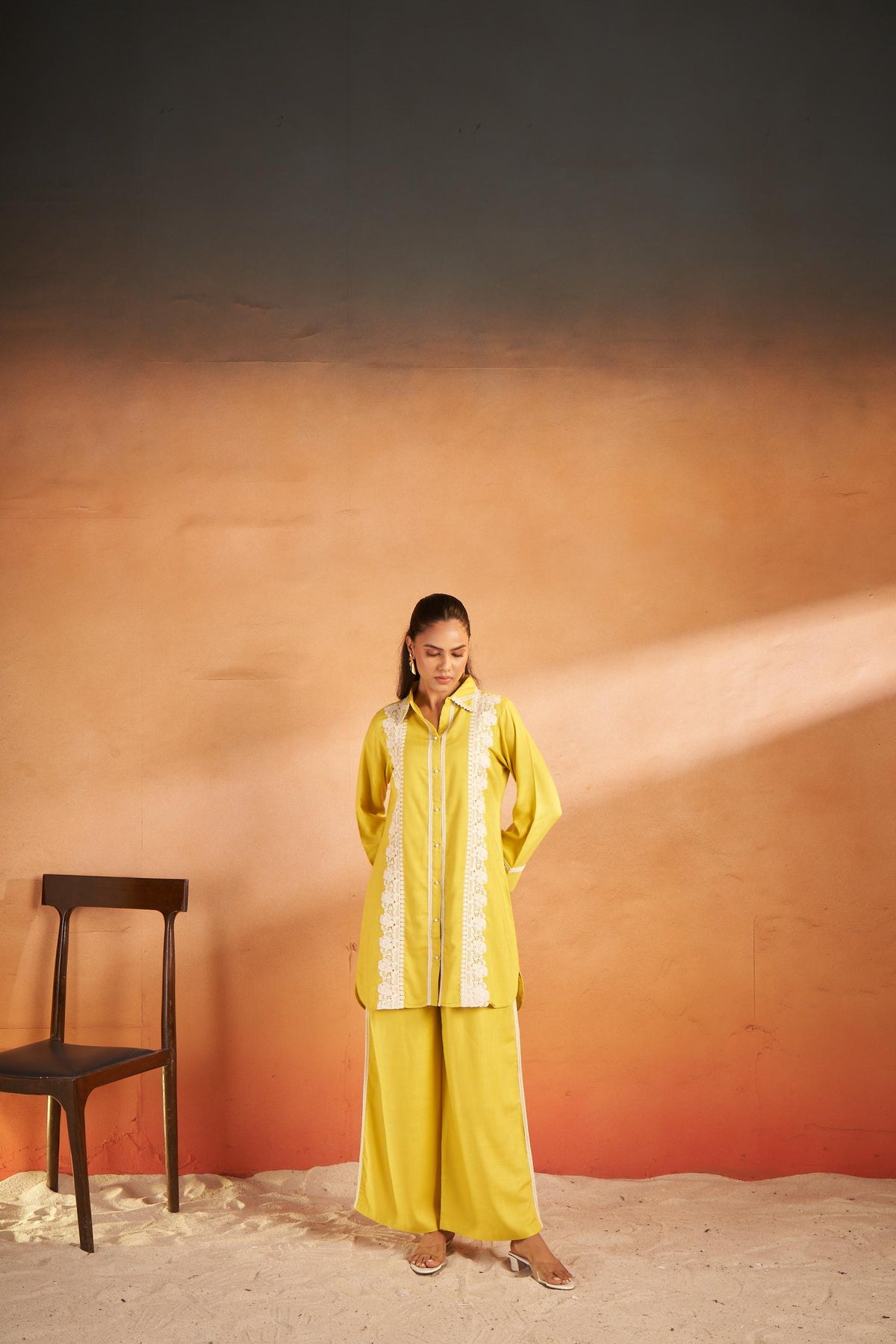 Hardik Canary Cotton Co-ord Set
