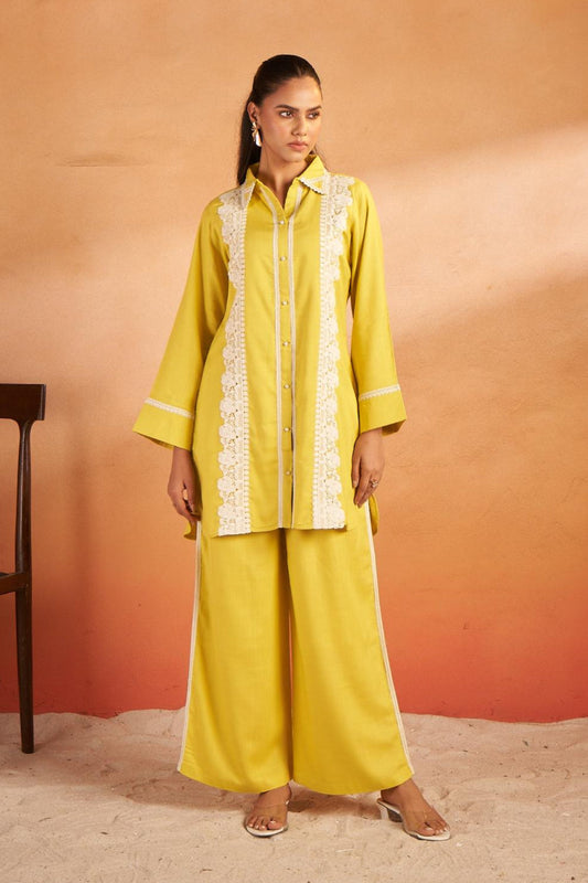 AutumnLane Hardik Canary Cotton Co-ord Set