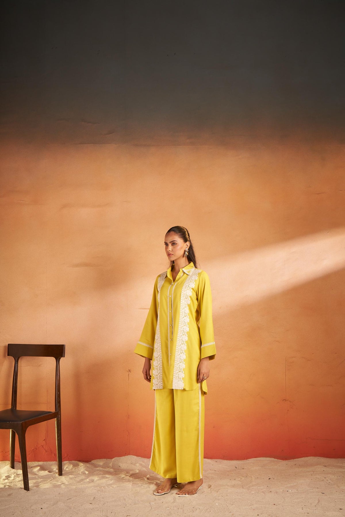 Hardik Canary Cotton Co-ord Set