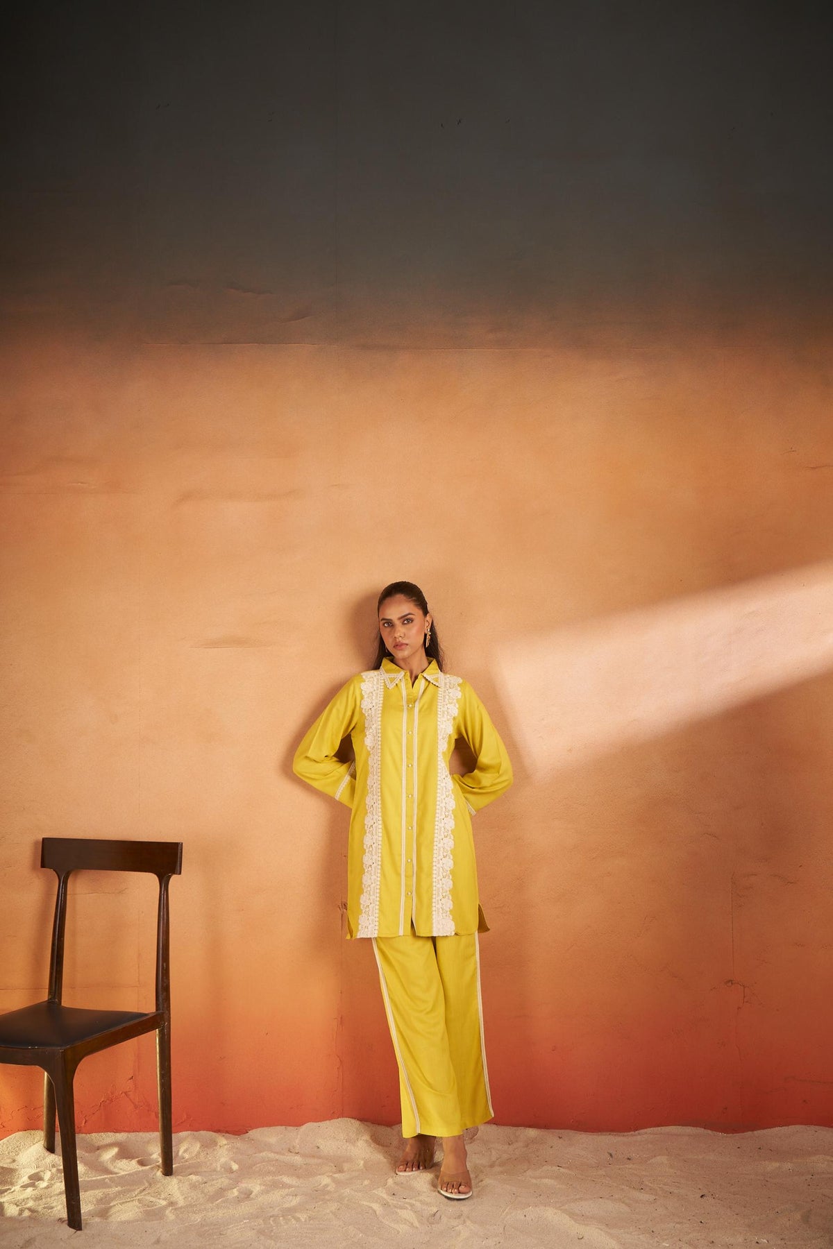 Hardik Canary Cotton Co-ord Set