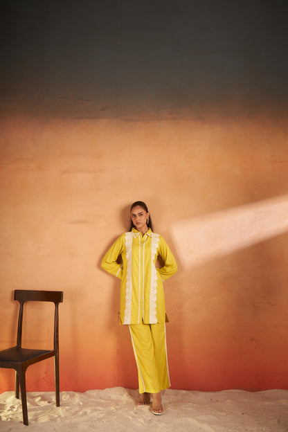 Hardik Canary Cotton Co-ord Set