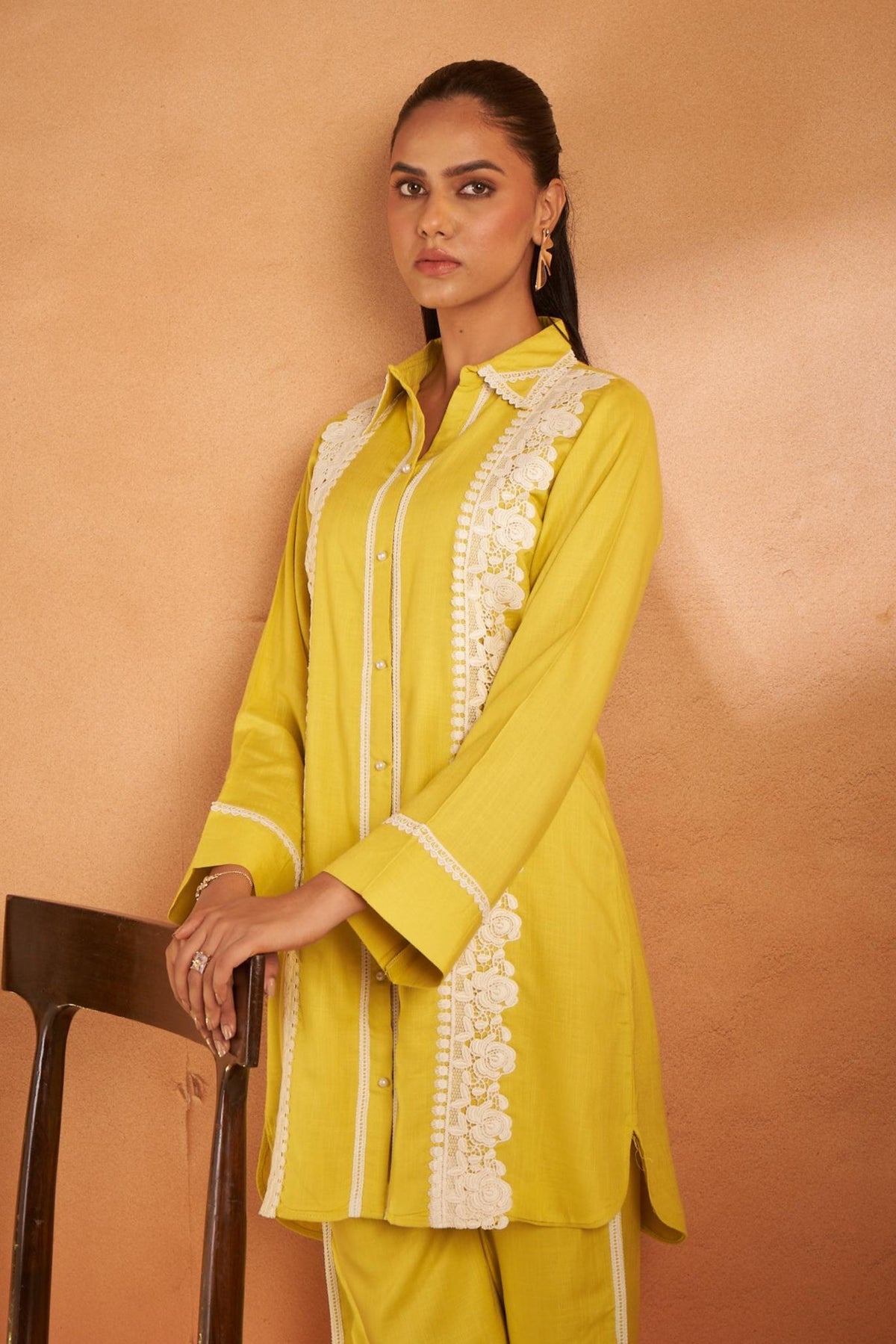Hardik Canary Cotton Co-ord Set