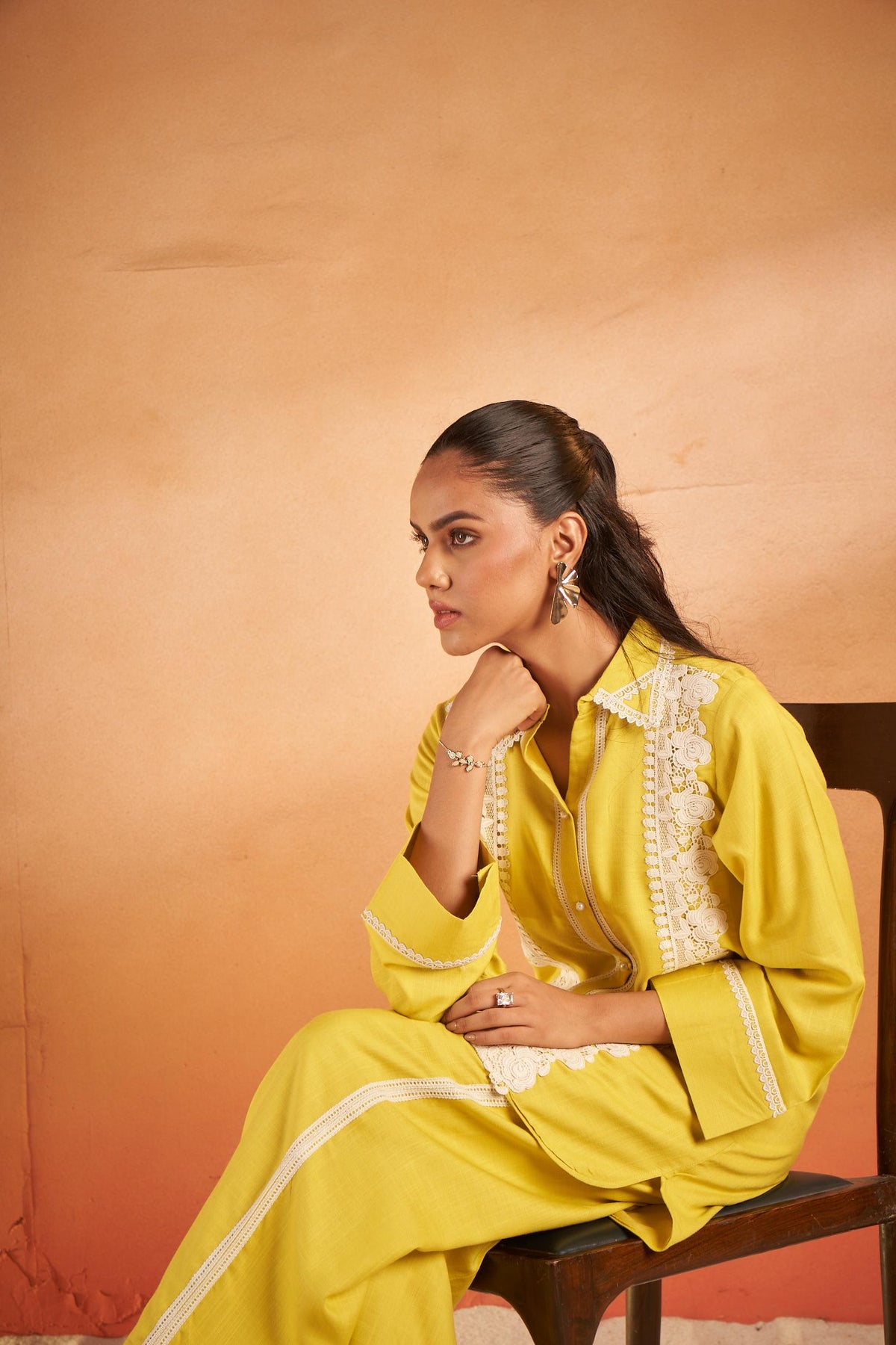Hardik Canary Cotton Co-ord Set