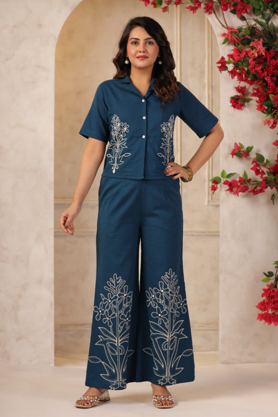 Mahua Nile embroidery co-ord set