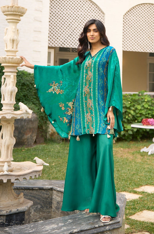 AutumnLane Aster peacock premium fusion co-ord set