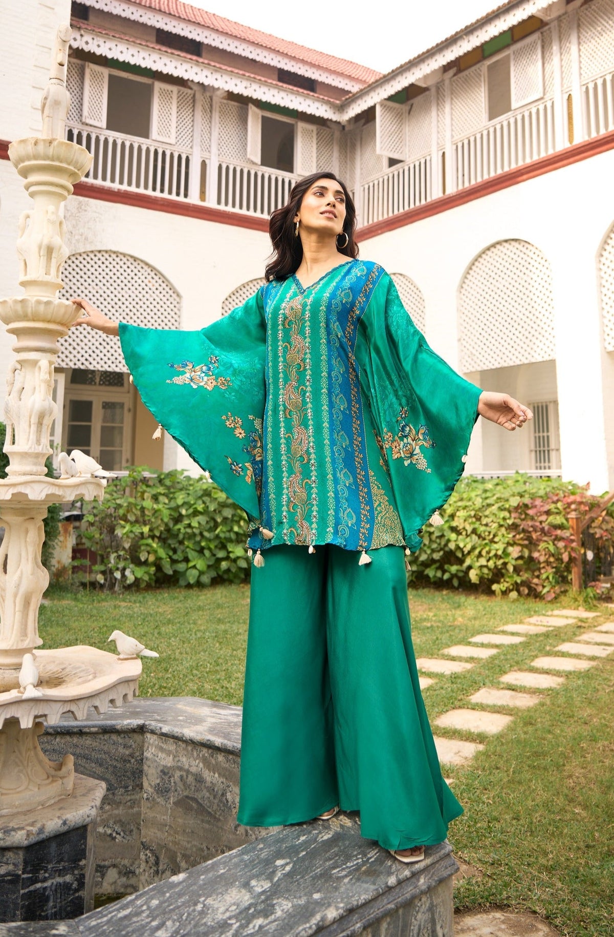 Aster peacock premium fusion co-ord set