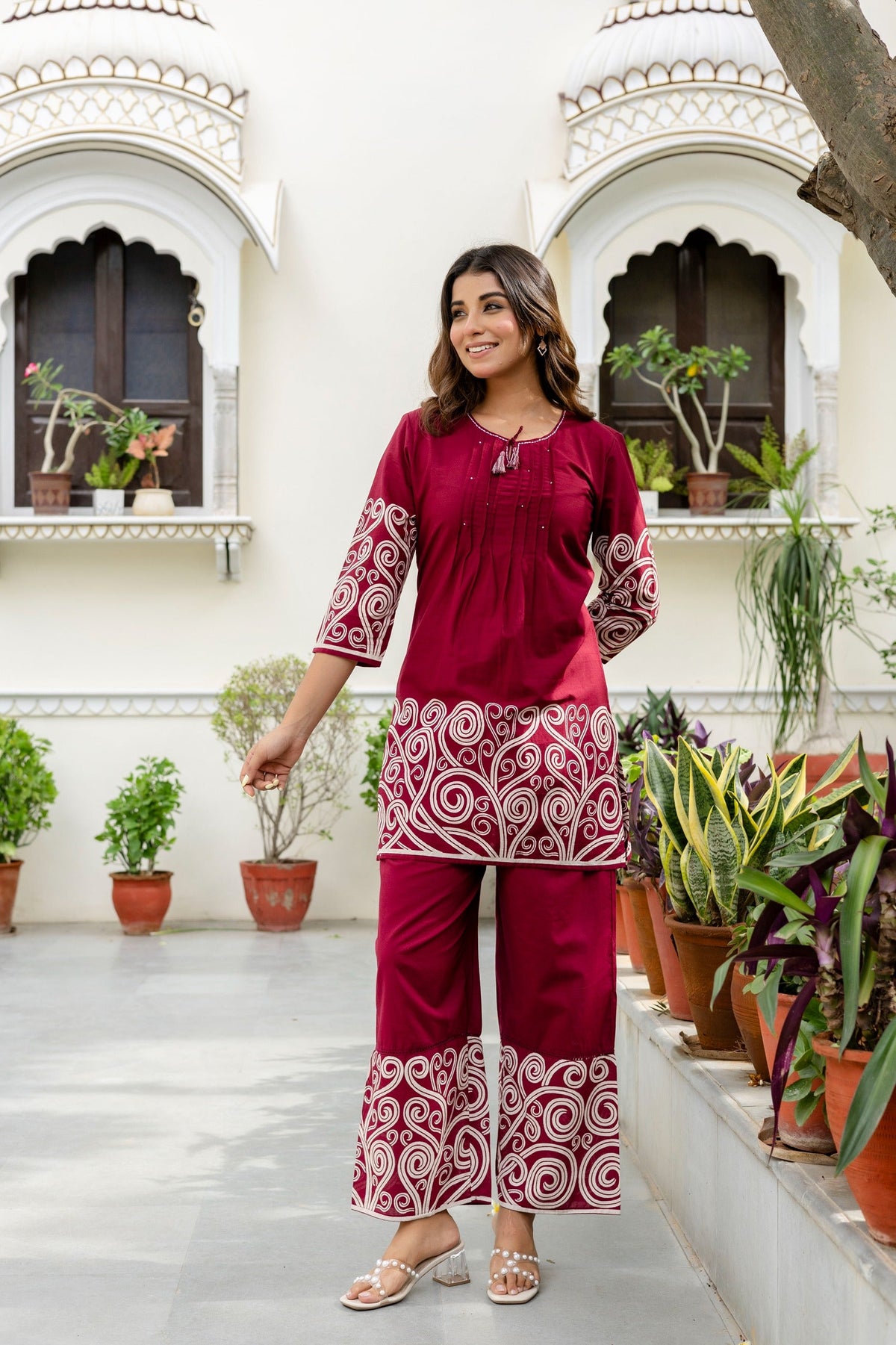 Mokabara Plum cotton co ord set