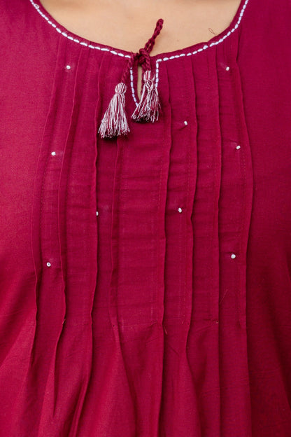 Mokabara Plum cotton co ord set