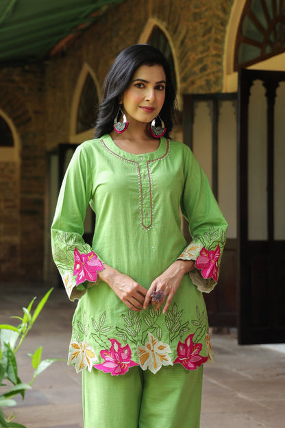 Mahua Kelly applique cotton Co-ord set