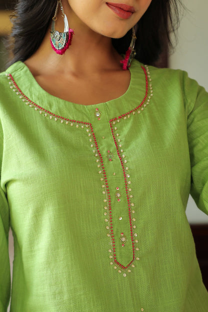 Mahua Kelly applique cotton Co-ord set