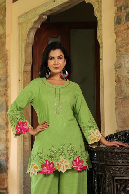 Mahua Kelly applique cotton Co-ord set