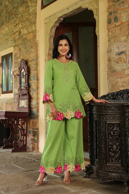 Mahua Kelly applique cotton Co-ord set